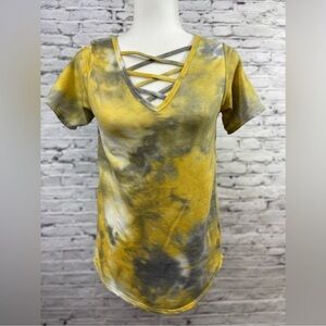 Like New: Magic Fit Criss-Cross Tie-Dye Top